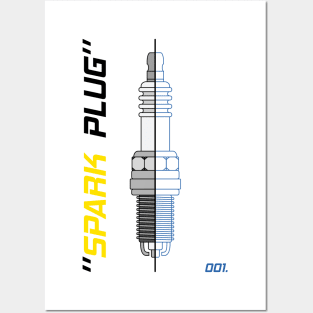 Spark Plug Draw and Blueprint Art Posters and Art